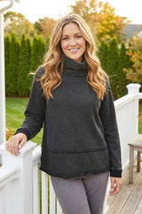 Horizon Mock Neck Top — black