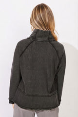 Horizon Mock Neck Top — black