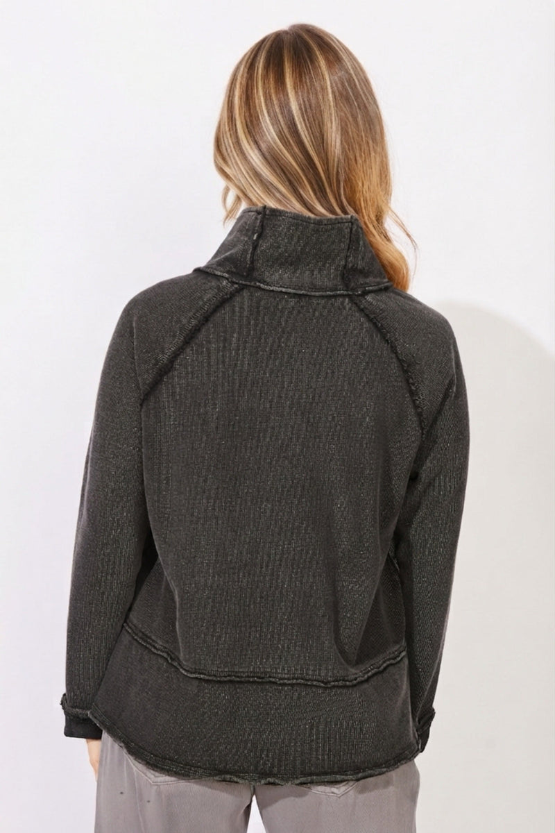 Horizon Mock Neck Top — black
