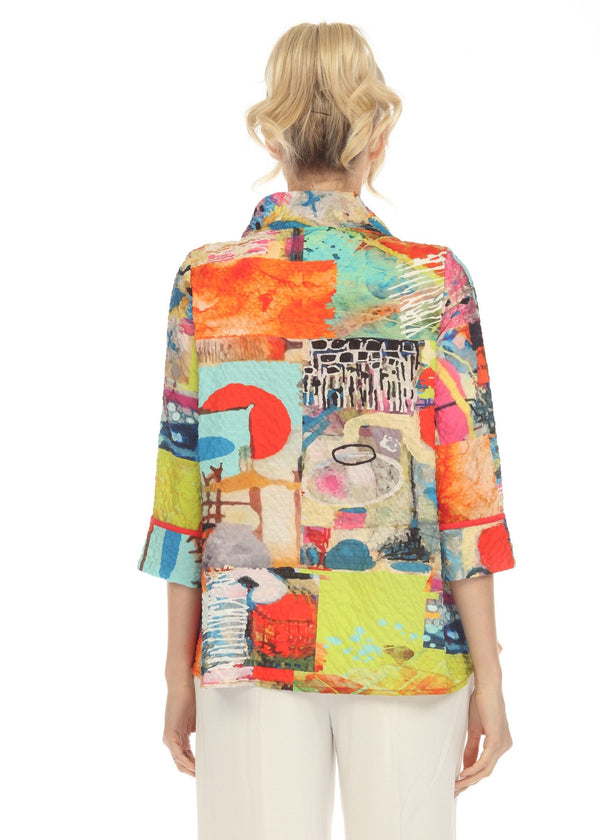 Moonlight Vivid Art-Print High-Neck Tunic Top - 3872