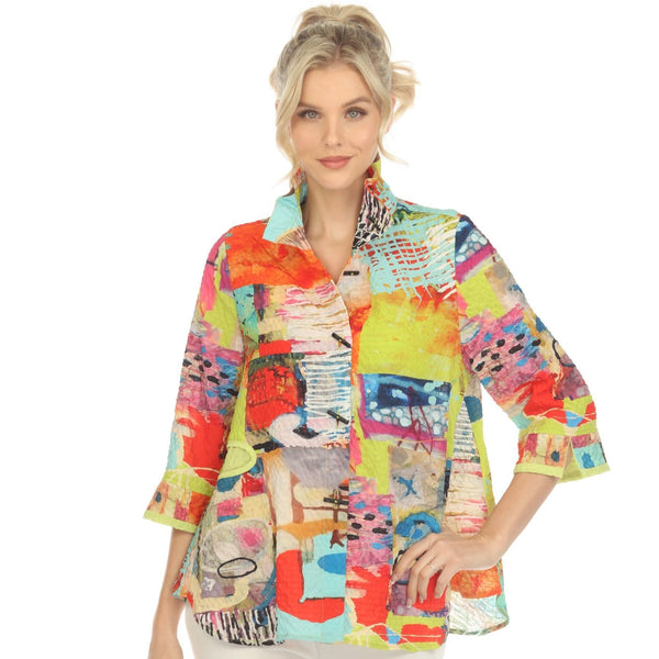 Moonlight Colorful Art-Print Swing Blouse - 3878 - Sizes S & XL Only!