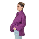 Playful Jacquard Drop Sleeve Jacket in Plum - 6920J-PLM