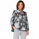 Floral Jacquard Asymmetric Jacket - 4758J-CH - Sizes S & M