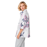 Floral Jacquard Jacket in Silver Multi - 6079J