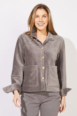Corded Velour Jacket — pearl