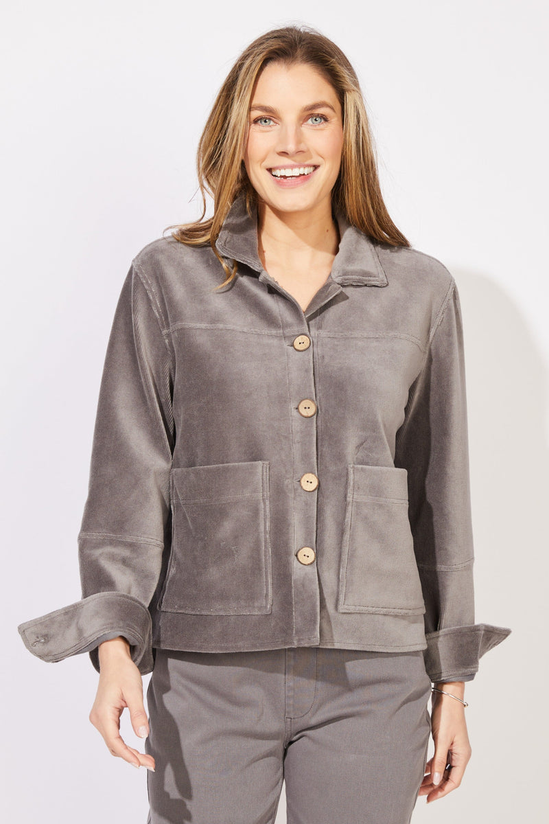 Corded Velour Jacket — pearl