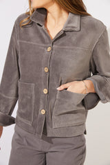 Corded Velour Jacket — pearl