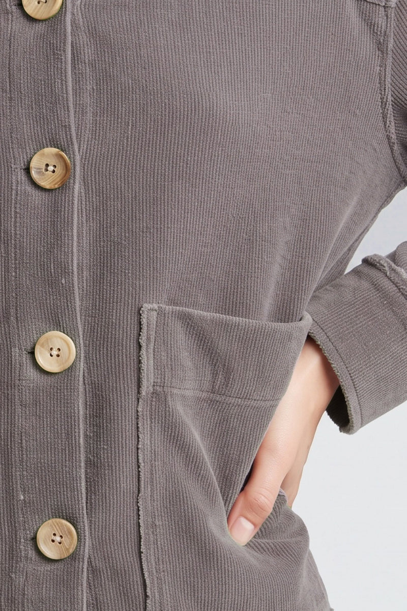 Corded Velour Jacket — pearl