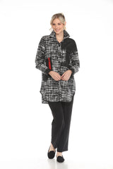 Abstract Grid Print Jacket - 3907
