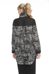 Abstract Grid Print Jacket - 3907