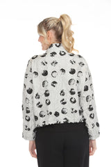 Polka-Dot Short Pocket Jacket - Silver/Black - 3919