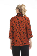 Polka-Dot Crinkle Button-Front Shirt - 3920-RST