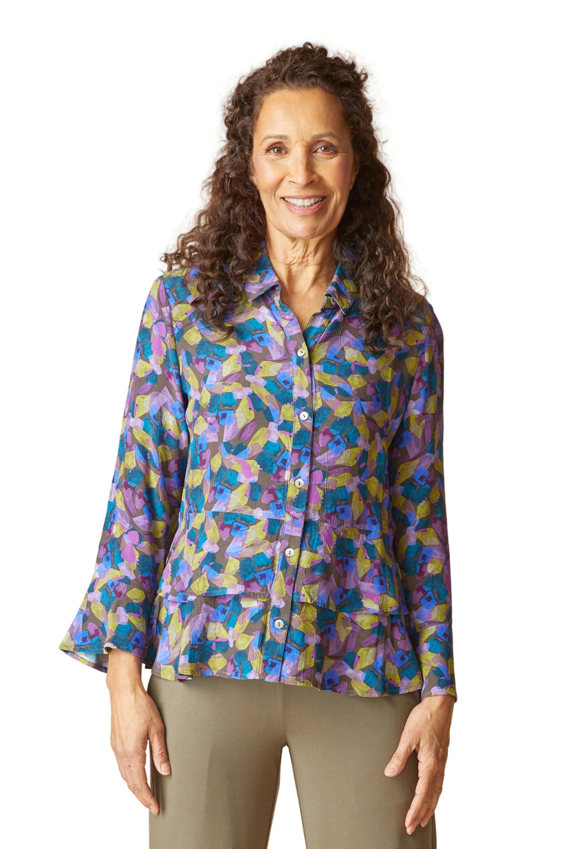 Habitat Painted Stones Flounce Shirt - Mushroom - image 1