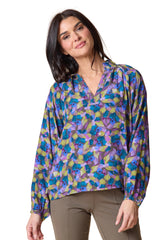Habitat Painted Stones Ruched Collar Shirt - Mushroom - image 1
