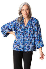 Painted Stones Ruched Collar Shirt - 39325