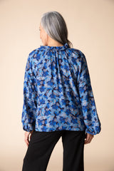 Painted Stones Ruched Collar Shirt - 39325