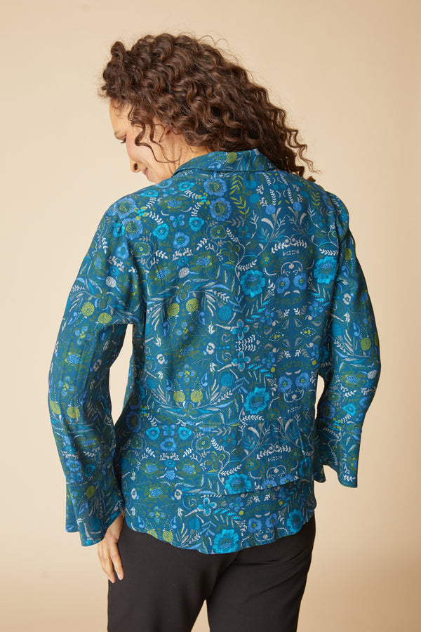 Viscose Rayon Crepe Garden Flounce Shirt - 39620