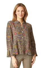 Viscose Rayon Crepe Garden Flounce Shirt - 39620