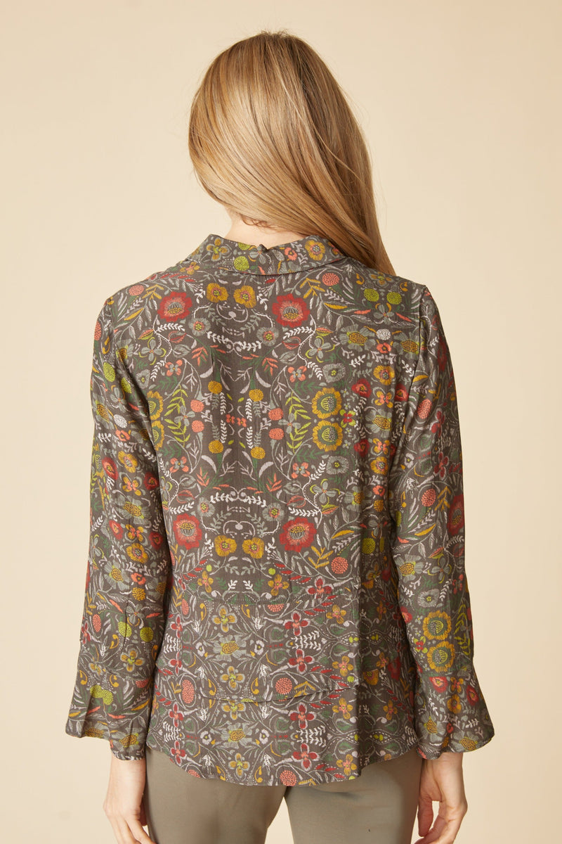 Viscose Rayon Crepe Garden Flounce Shirt - 39620