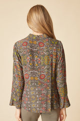 Viscose Rayon Crepe Garden Flounce Shirt - 39620