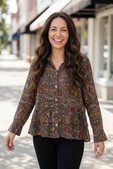 Viscose Rayon Crepe Garden Flounce Shirt - 39620