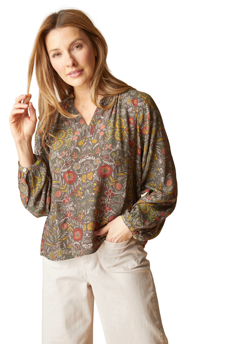 Habitat Garden Ruched Collarshirt - Olive - image 1