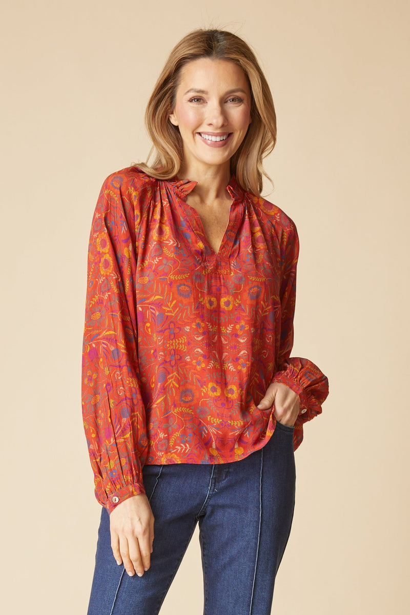 Garden Ruched Collarshirt - 39625