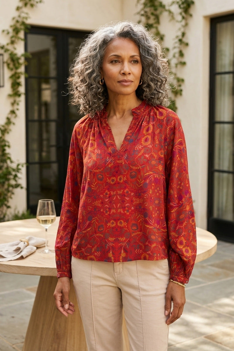 Garden Ruched Collarshirt - 39625