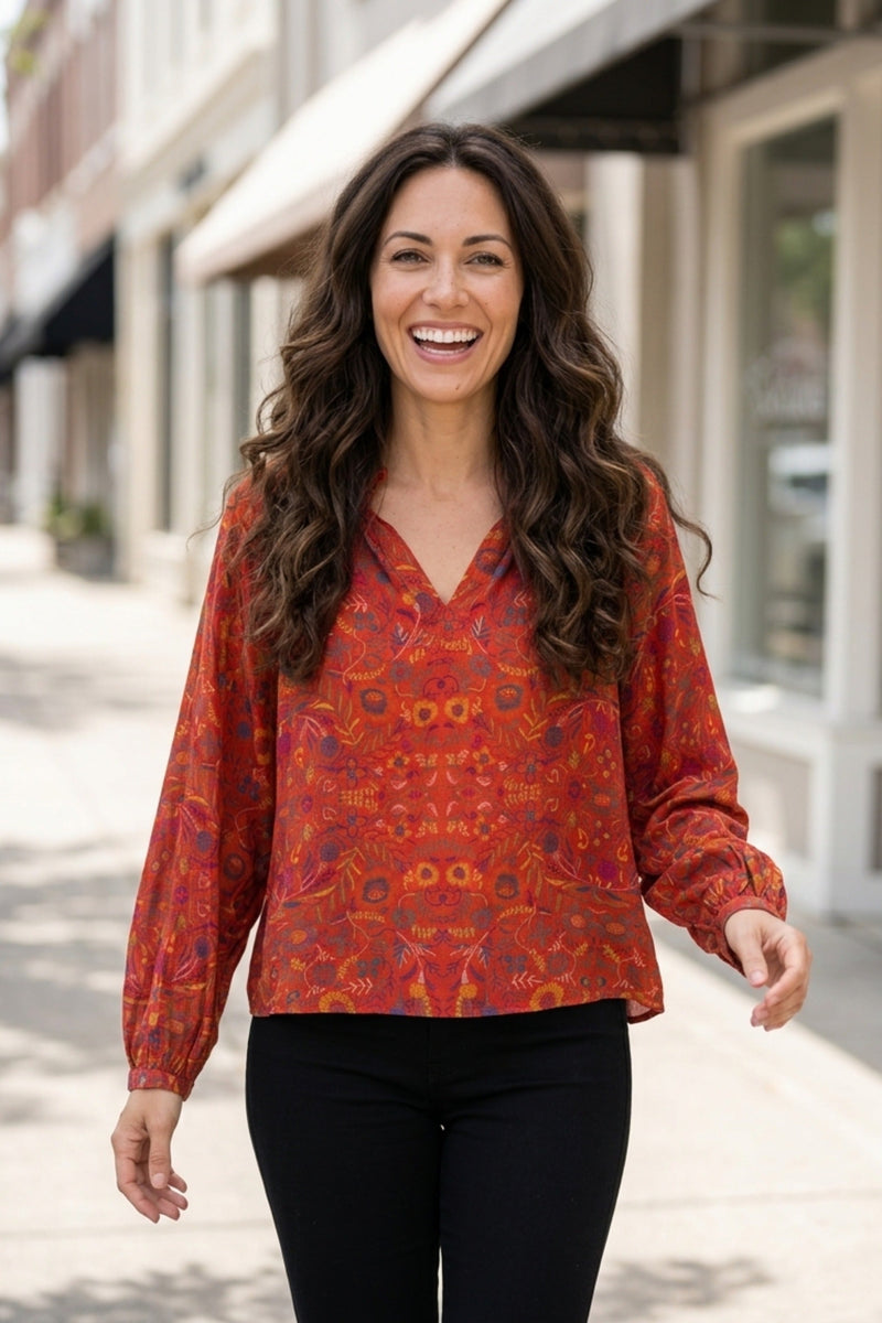 Garden Ruched Collarshirt - 39625