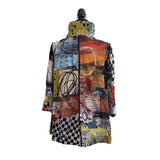 Modern-Art-Print Button Front Blouse/Jacket - 3963