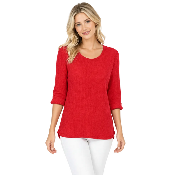 Lightweight Waffle Top in Brick Red - C691-RD