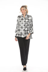 Polka-Dot-Print Blouse/Jacket - 3976