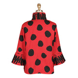 Dots & Scribbles Print Jacket in Red - 4939-RD