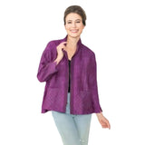 Playful Jacquard Drop Sleeve Jacket in Plum - 6920J-PLM