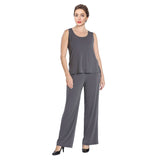 Soft Stretch Knit TANK & PANT Set in Charcoal - 7760TP-CHAR