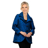 Sculpted Texture Double Collar Jacket in Blue - 7510J