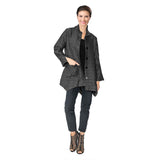 Jacquard Button Front Tunic Jacket in Black - 6930J-BLK