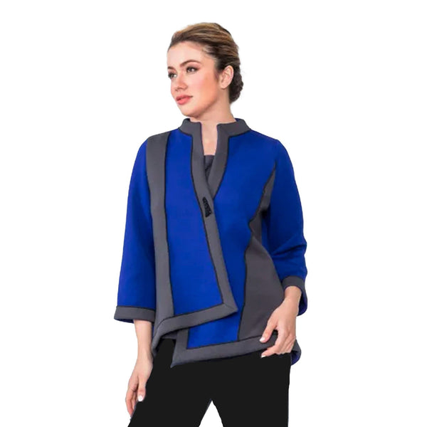 IC Collection Colorblock Merrow Jacket in Blue - 4990J-BLU Med and Large Only