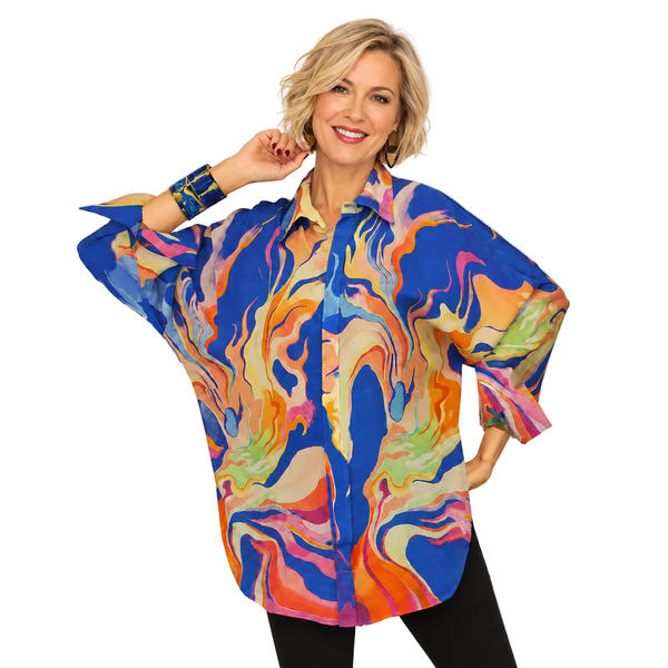 O'Keefe Inspired Silky Big Shirt - FRBS-325/326-OKF