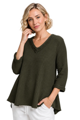 Waffle Tunic in Military - FW140-MLT - Size S Only!