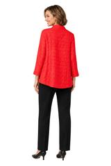Textured Jacquard One-Button Jacket in Red - 6288J-RD