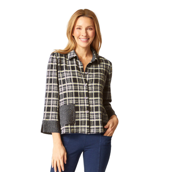Artful Mixed Plaid Button-Front Shirt - 40290