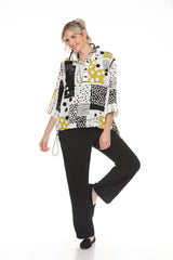 Polka-Dot Print High-Low Blouse - 4057