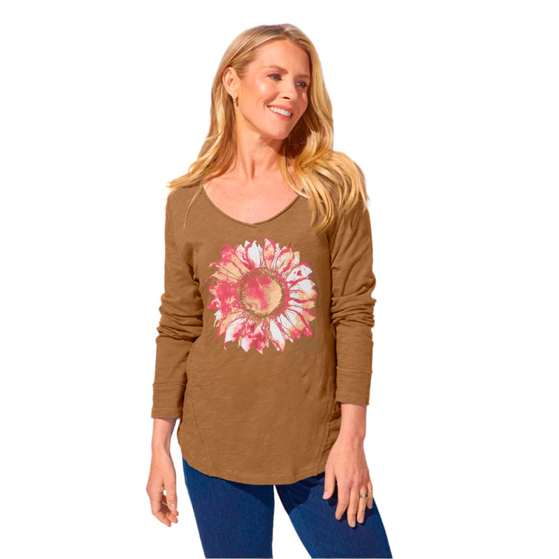 Sunflower Cotton Slub V-Neck - 40626