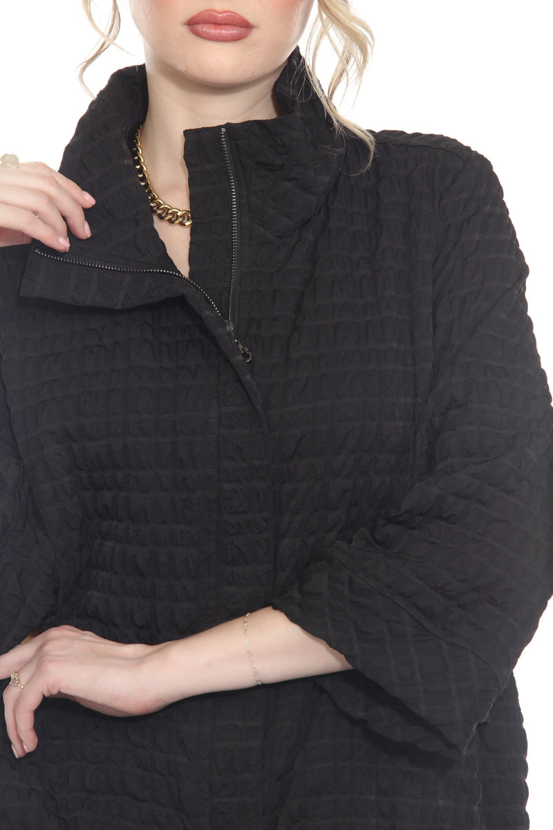 Textured Crinkle Grid Jacket - 4062