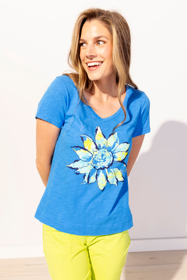 Peruvian Cotton Painted Sunflower Tee - 40800