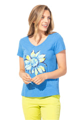 Peruvian Cotton Painted Sunflower Tee - 40800