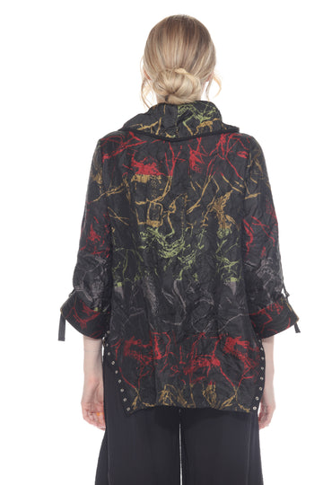 Textured Tunic With Draped Neckline - 4083