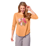 Peruvian Cotton Painted Flower Tee - 40904 - Size M