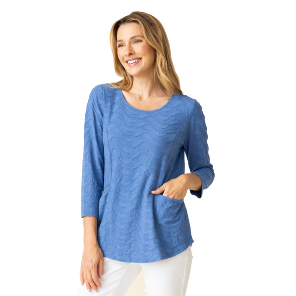 Cascade Cotton Pocket Tunic in Dusk - 16318-DSK